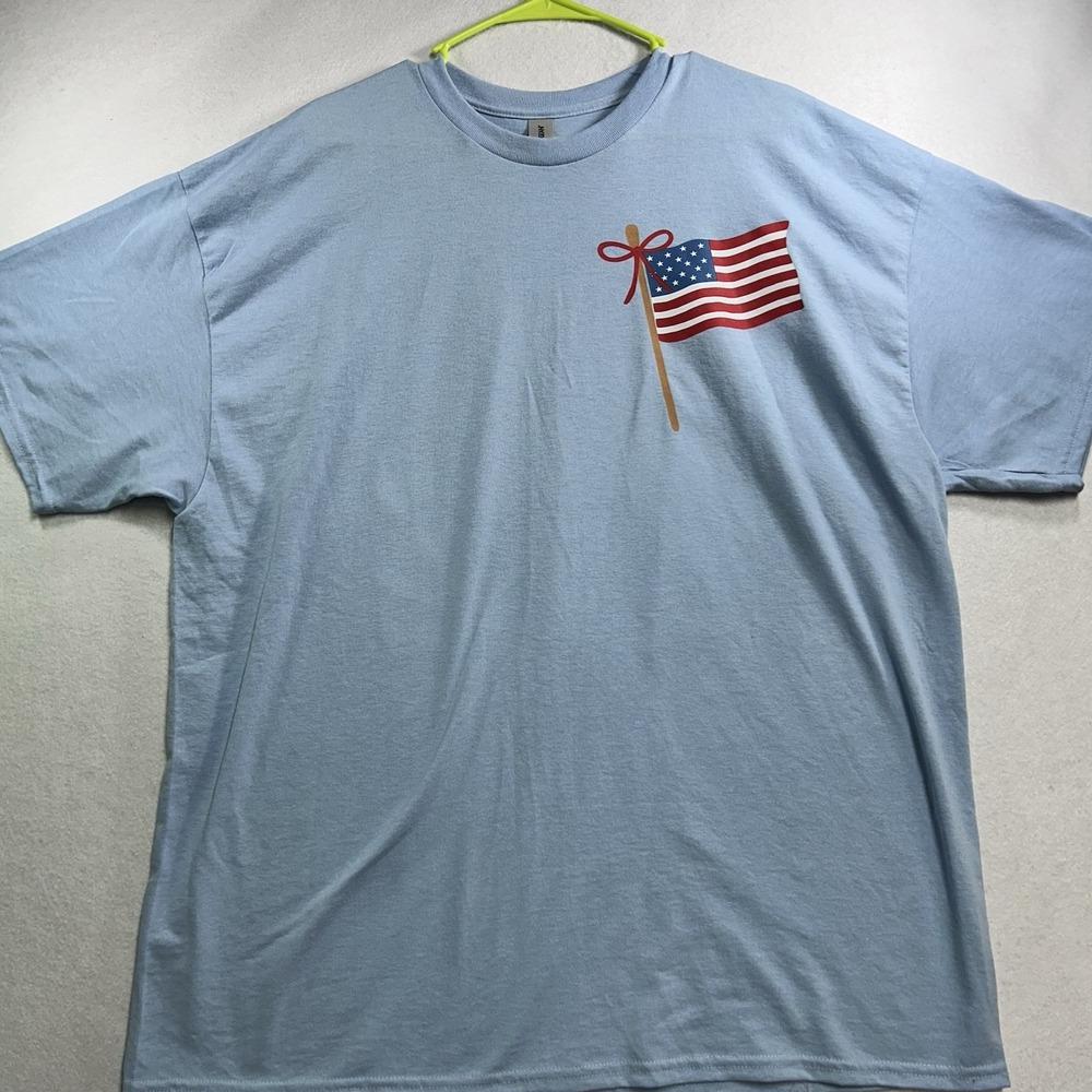 Gildean 2 XL Dry Blend American Flag T Shirt Crew Neck